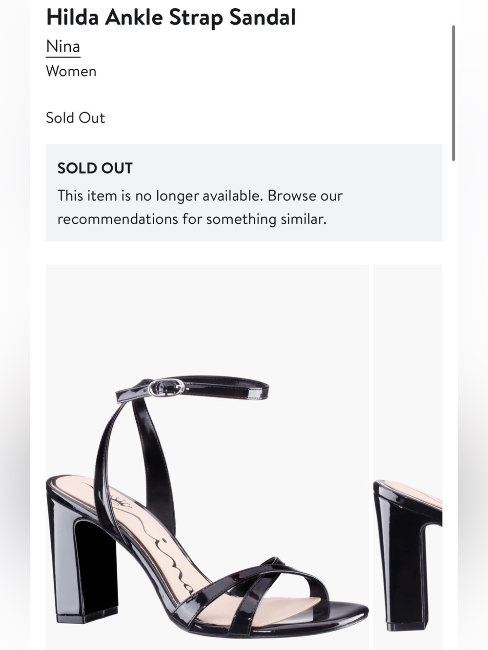 Nina Black Patent Crisscross Ankle Strap Block Heels